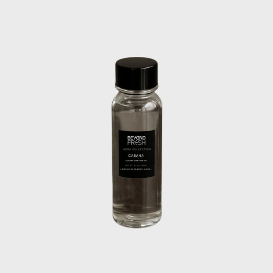 125 ml bottle of Home Collection Diffuser Oil Refill, Cabana Scent with a white background.