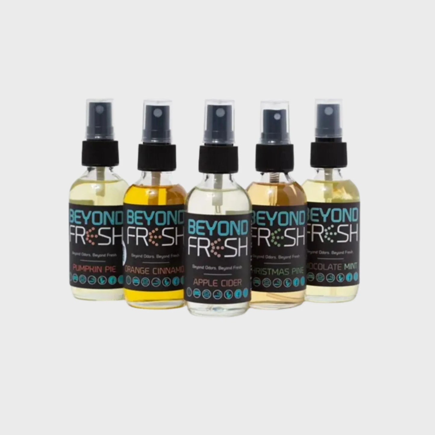 Five bottles of 'Fall Scents' Edition on a white background