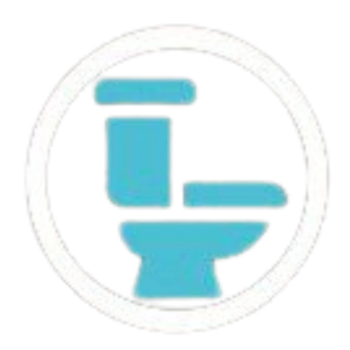 Blue toilet icon on a transparent background
