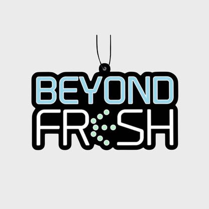 Reusable Hanging Tag with Beyond Fresh Logo on a white background