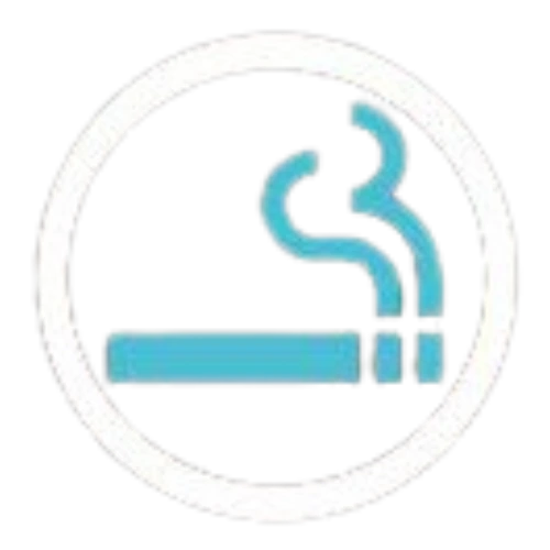 Blue cigarette symbol on a transparent background