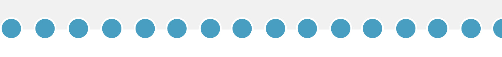 Row of blue circular dots on a white background